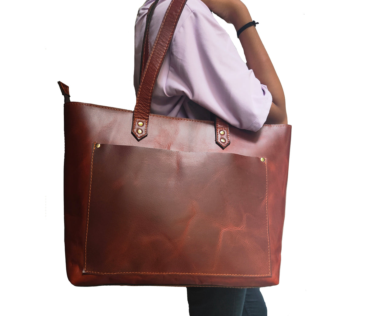 Genuine Leather Tote Bag for Women Large Women's Shoulder Handbag by Salmon Alder