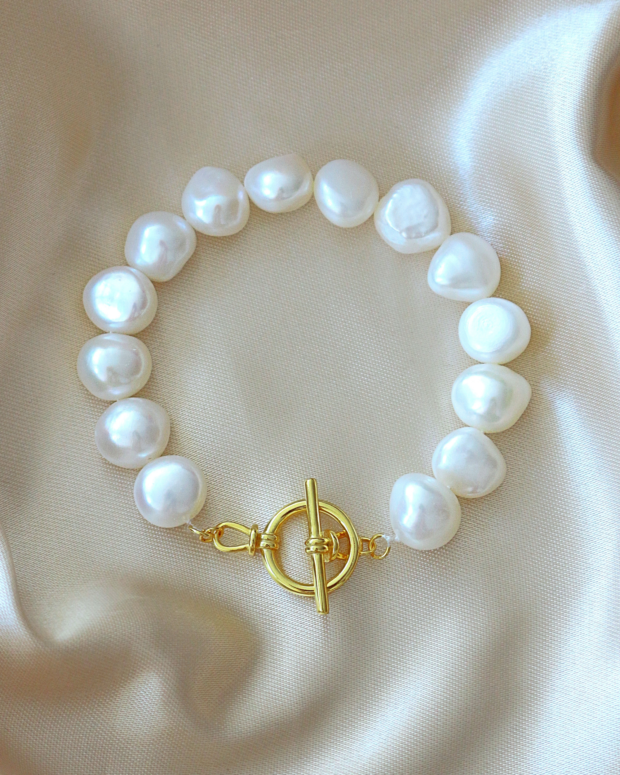 Baroque Freshwater Pearl Bracelet with 925 Sterling Silver by Ultramarine Birch