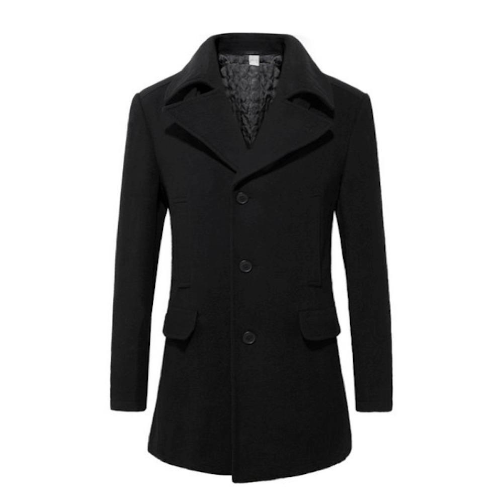 Mens Mid Length Wool Blend Coat by Yellow Pandora