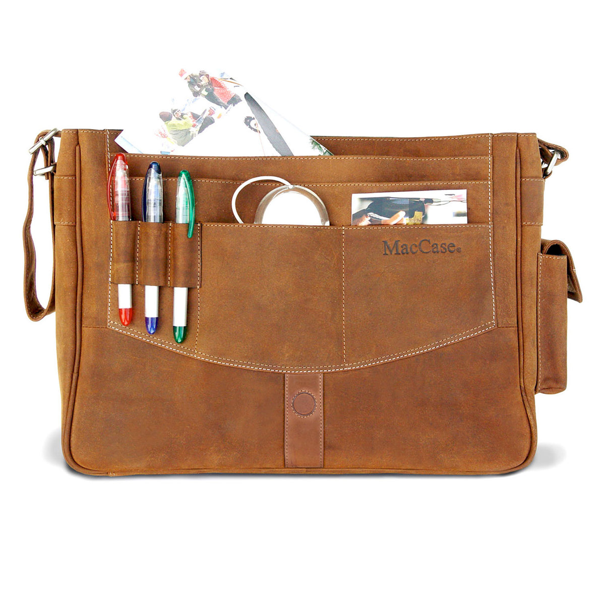 MacCase Premium Leather 16" MacBook Pro Messenger Bag by Ochre Eurybia