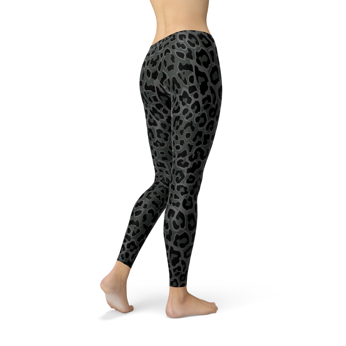 Womens Black Leopard Spots Leggings by Maroon Sooty