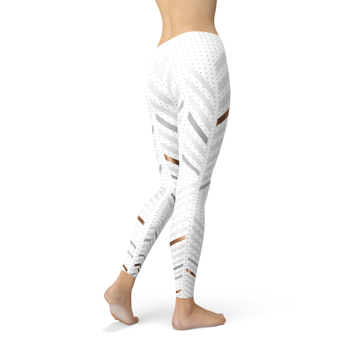 Womens White Stripes Leggings by Maroon Sooty