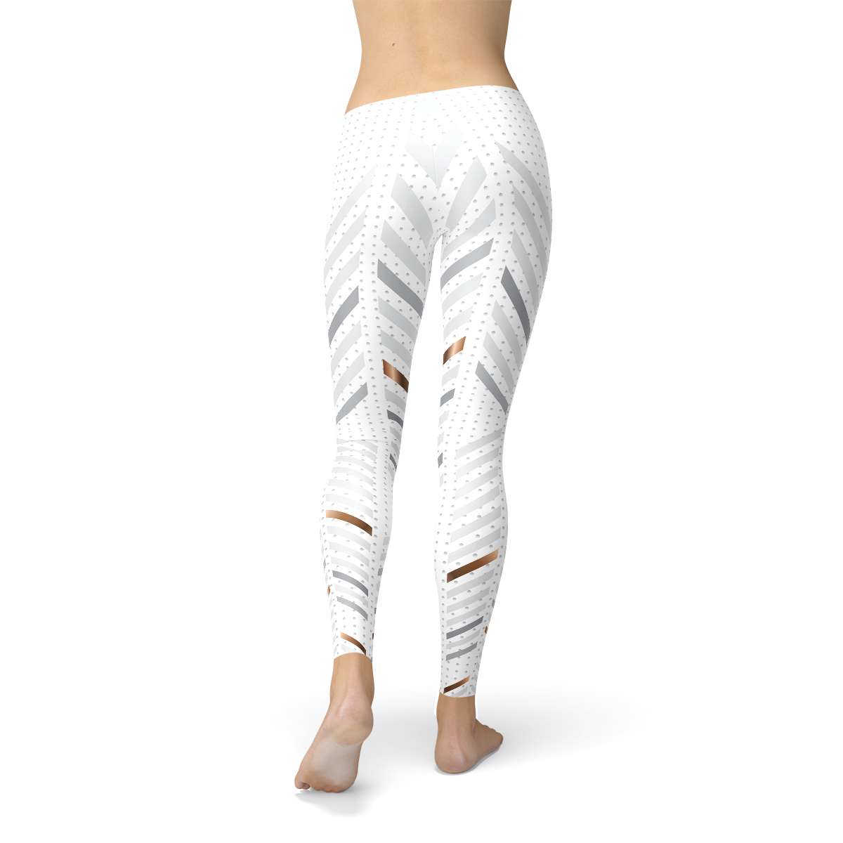 Womens White Stripes Leggings by Maroon Sooty