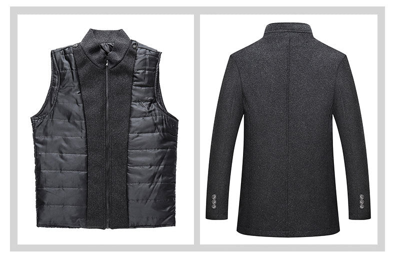 Winter Men Wool Jacket Slim Fit Thick Warm Coat by Teal Simba