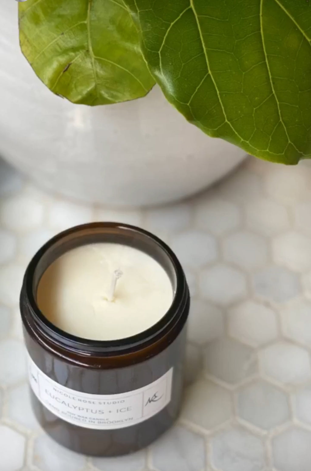Eucalyptus + Ice Soy Wax Candle by Indigo Poseidon