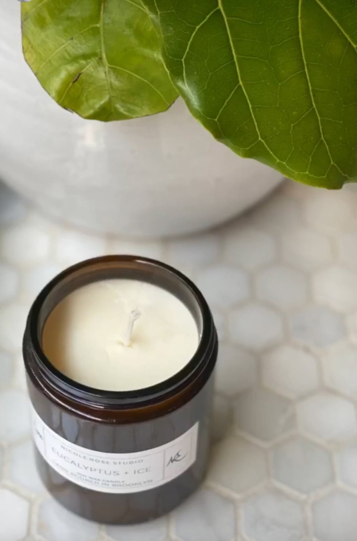 Eucalyptus + Ice Soy Wax Candle by Indigo Poseidon