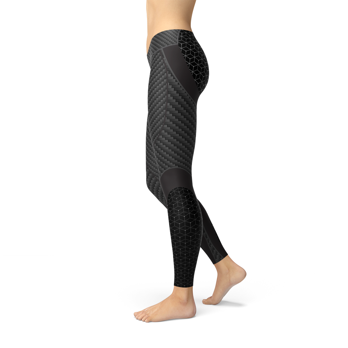 Womens Carbon Fiber Sports Leggings by Maroon Sooty