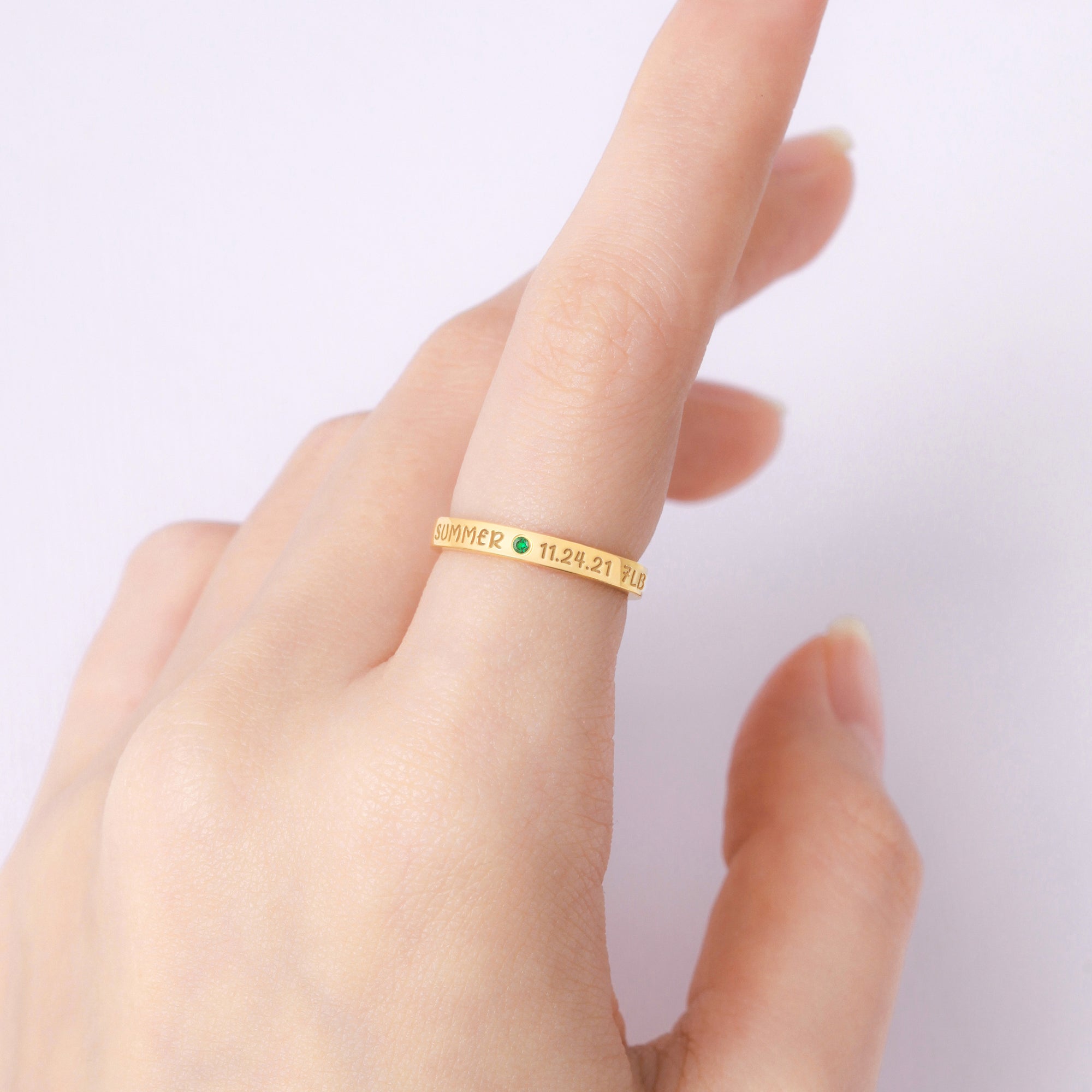 New Mom Ring, First Time Mother Gift, Baby Name Ring by Green Millie