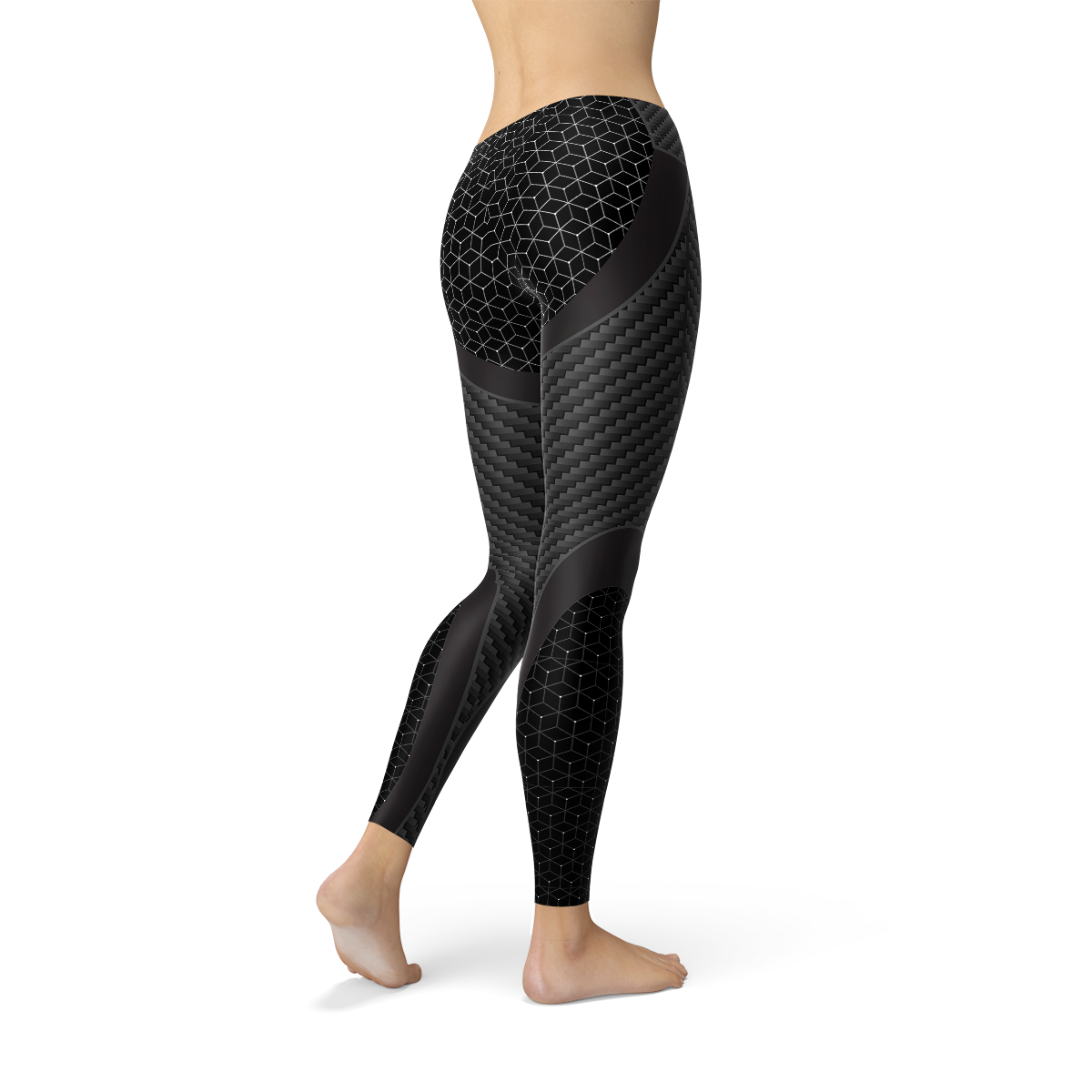 Womens Carbon Fiber Sports Leggings by Maroon Sooty