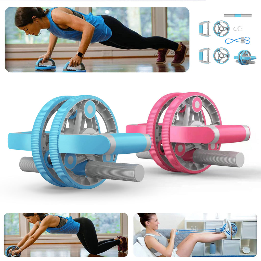 Multifunctional Abdominal Wheel Training Set with Pull Strap - Complete Gym Fitness Tool by Copper Hecuba