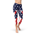 Womens American Flag Capri Leggings by Maroon Sooty
