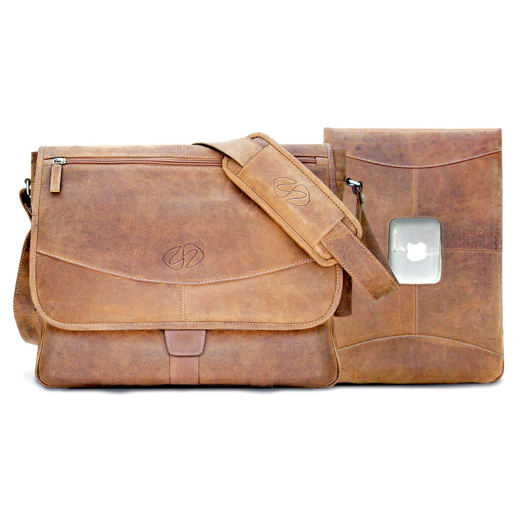MacCase Premium Leather 16" MacBook Pro Messenger Bag by Ochre Eurybia