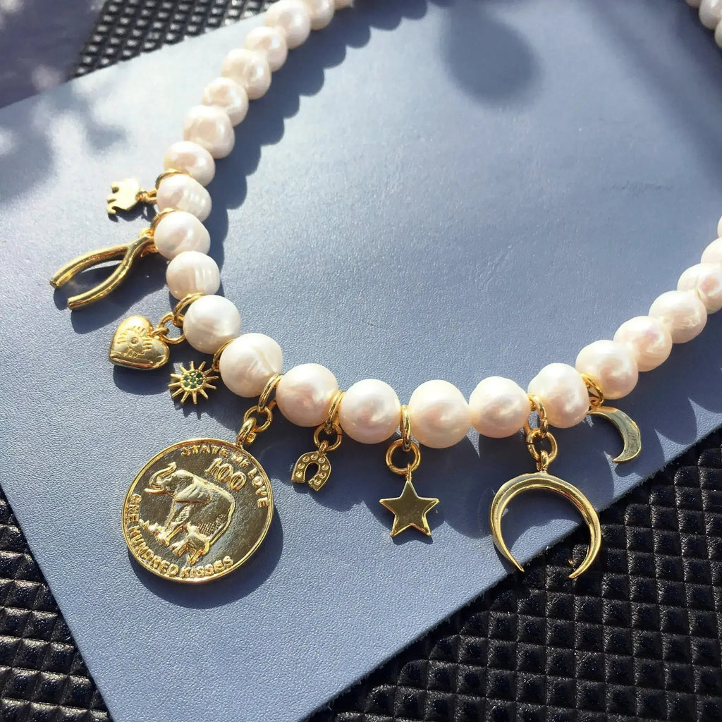Lucky Charm Pearl Necklace by Femstylo