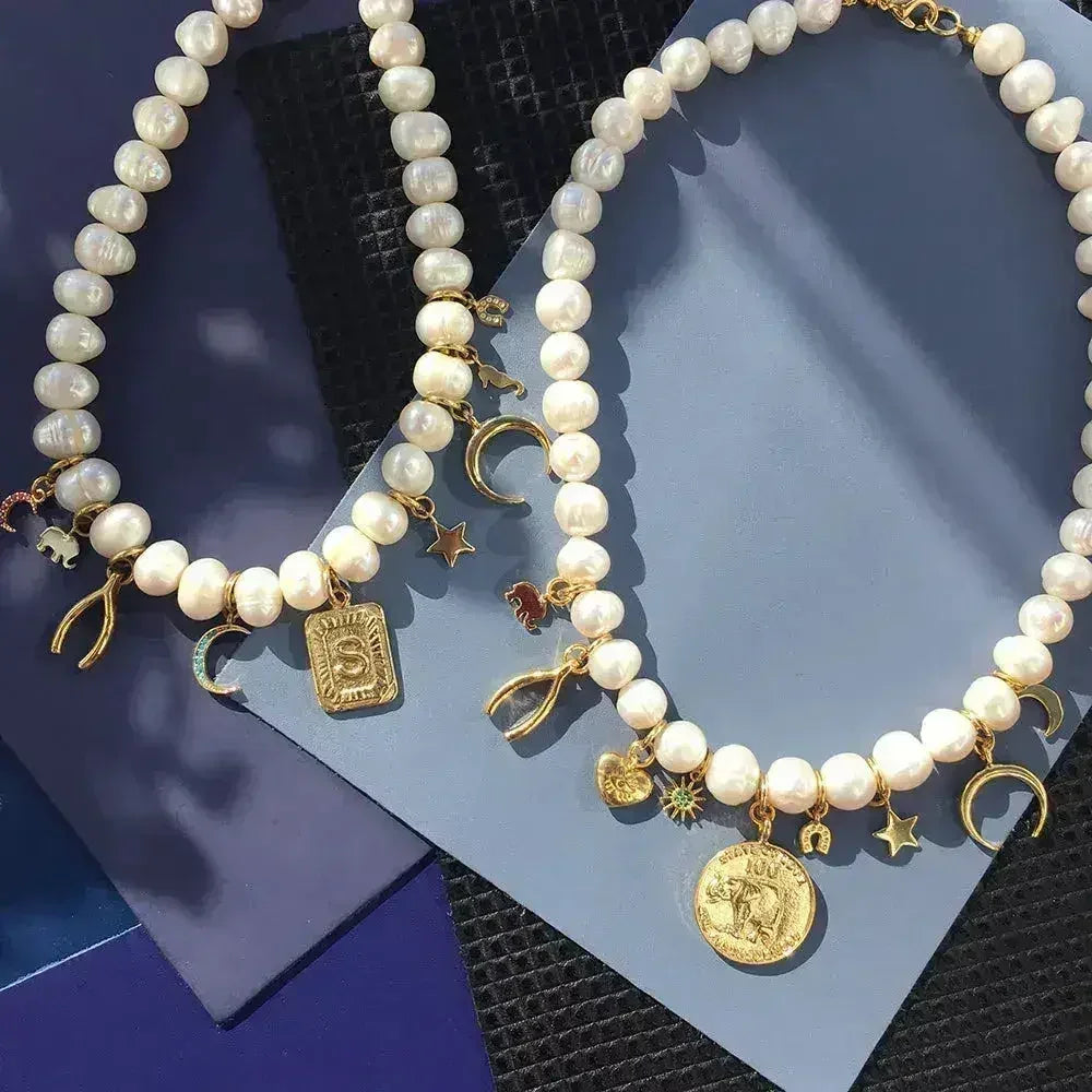 Lucky Charm Pearl Necklace by Femstylo