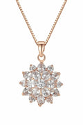 Diamond Sunflower Pendant Necklace 18 Karats Gold Plated by Femstylo