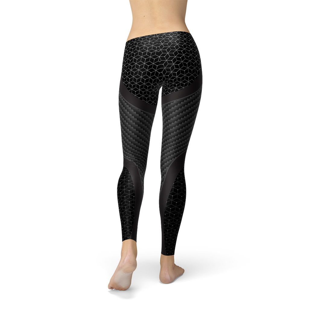 Womens Carbon Fiber Sports Leggings by Maroon Sooty