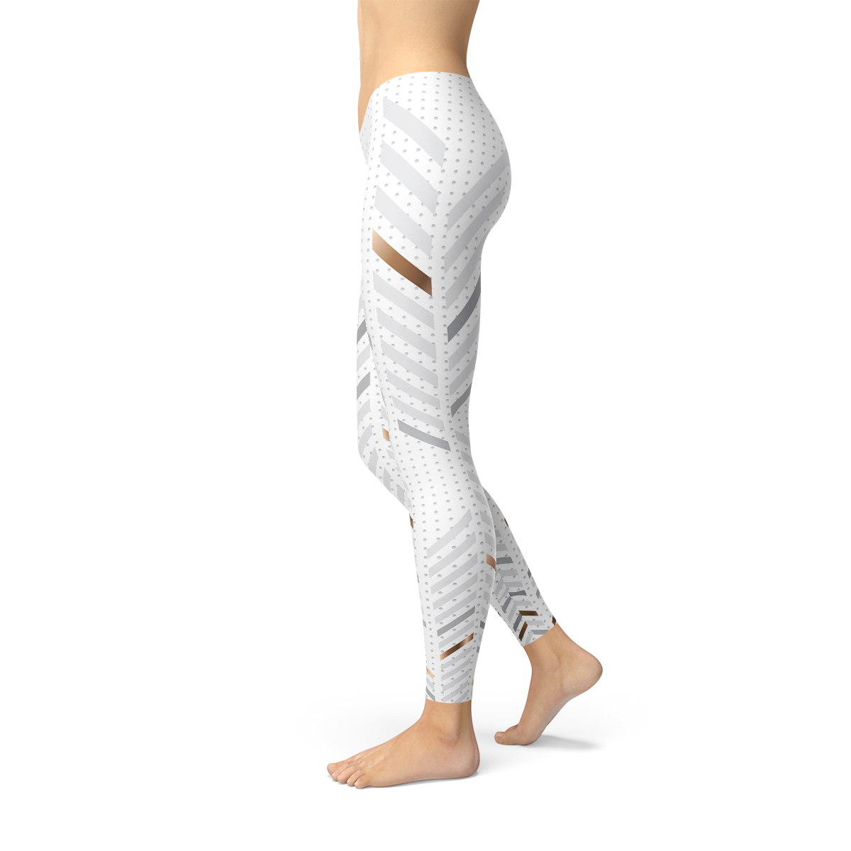 Womens White Stripes Leggings by Maroon Sooty