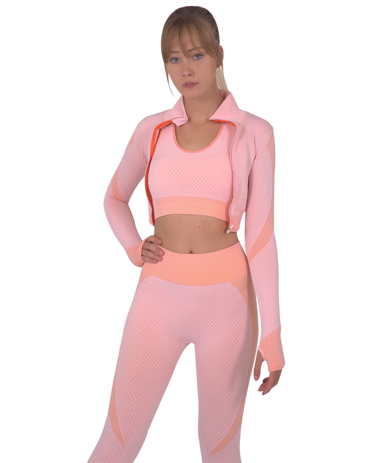 Trois Seamless Sports Jacket - Pink by Lazurite