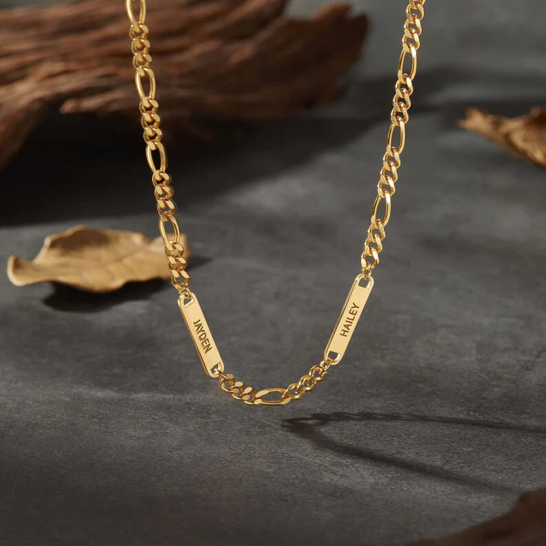 Dad Necklace With Kids Names, Engraved Dad Necklace by Green Millie