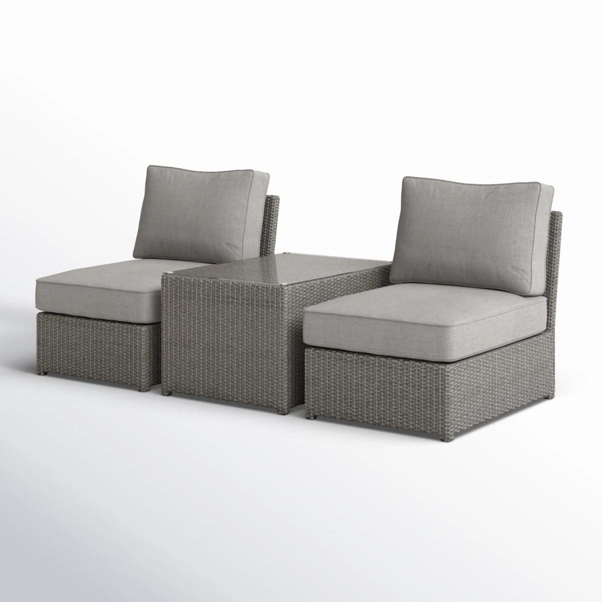 Modern Wicker Outdoor Seating Set With Cushions by Unique Piece Furniture