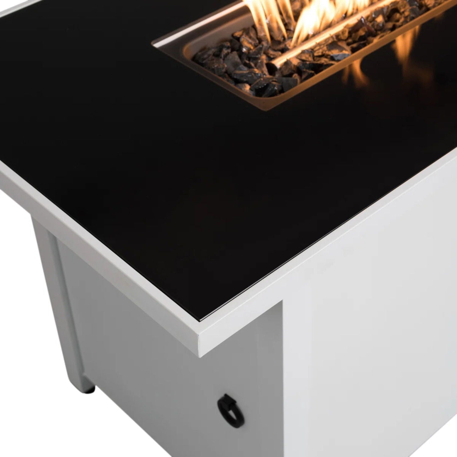 Outdoor 43" Rectangular Fire Pit Table With Adjustable Flame Control - White by Unique Piece Furniture
