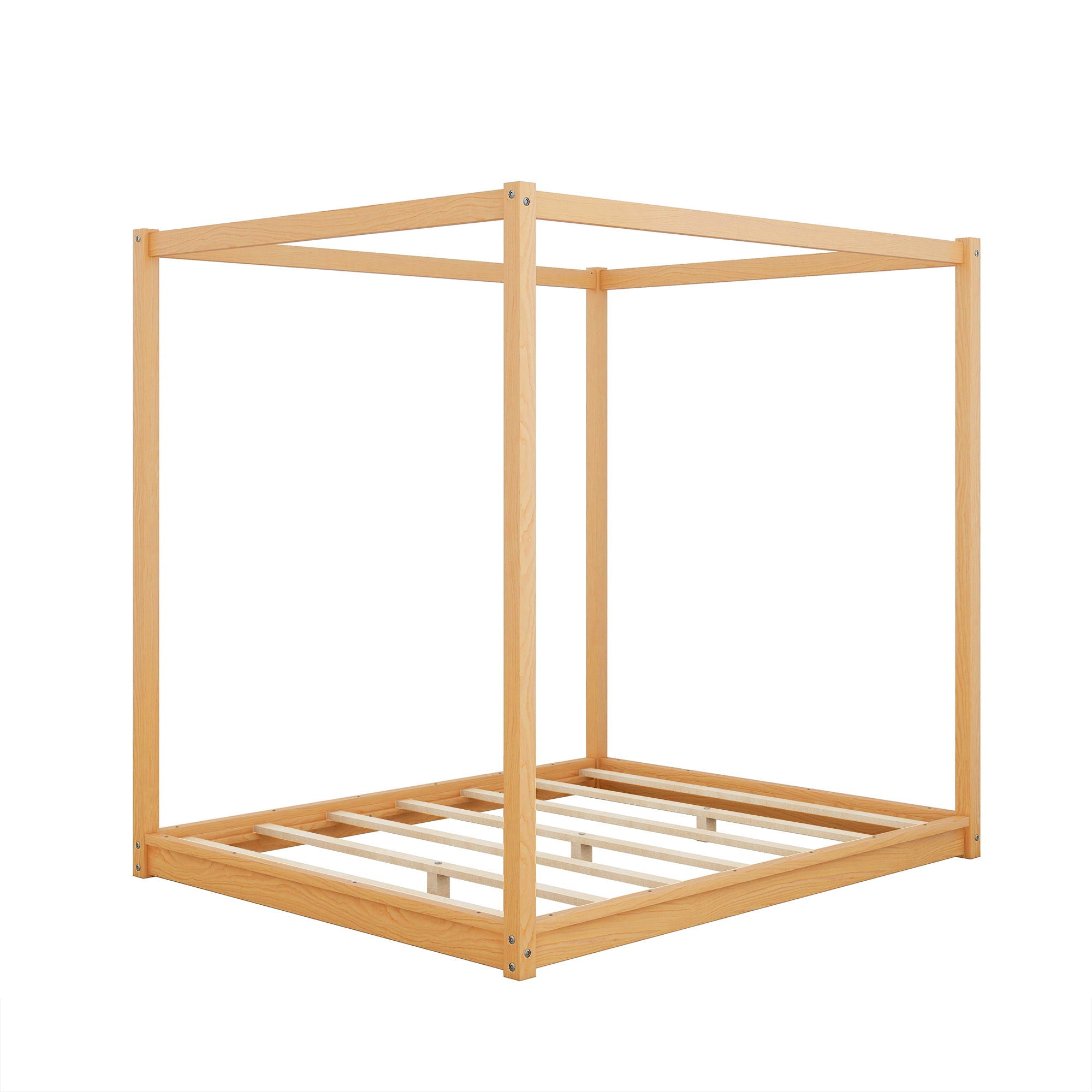 Wood Canopy Platform Bed With Support Legs And Airflow Slats by Unique Piece Furniture