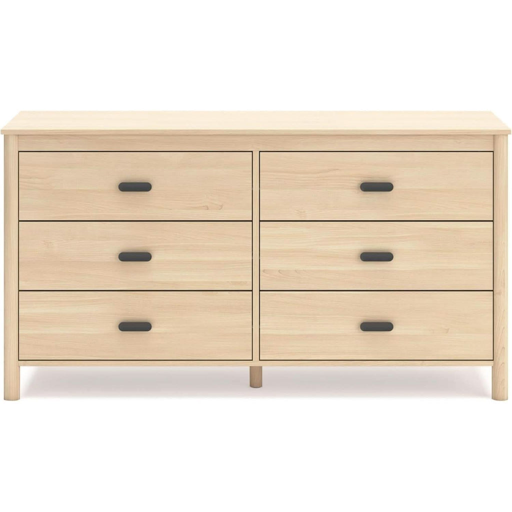 Light Brown Six Drawer Dresser For Bedroom Storage by ShipItFurniture
