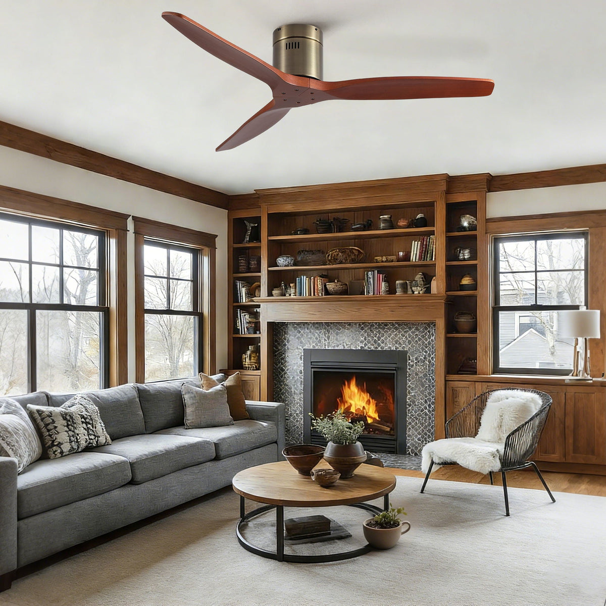 Low Profile Flush Mount Ceiling Fan Without Light by Unique Piece Furniture