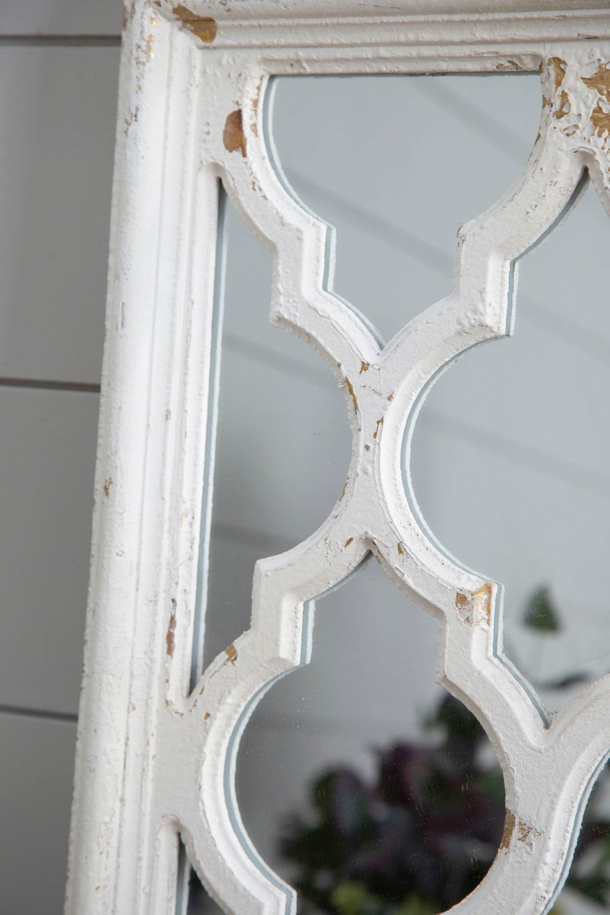 Distressed Floor Mirror, Full Body Mirror For Bathroom Bedroom Living Room - White by Unique Piece Furniture