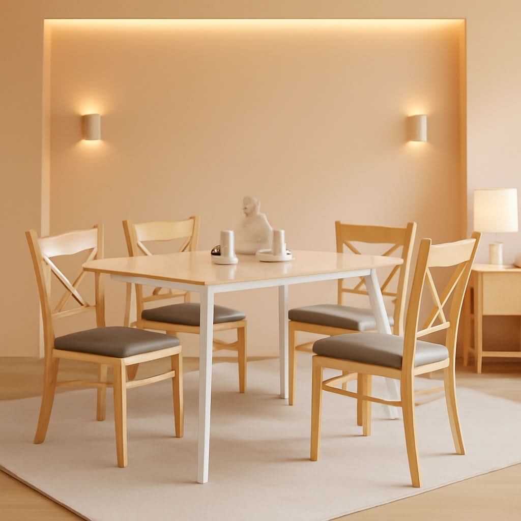 Mid Century Modern Solid Wood Rectangular Dining Table by ShipItFurniture