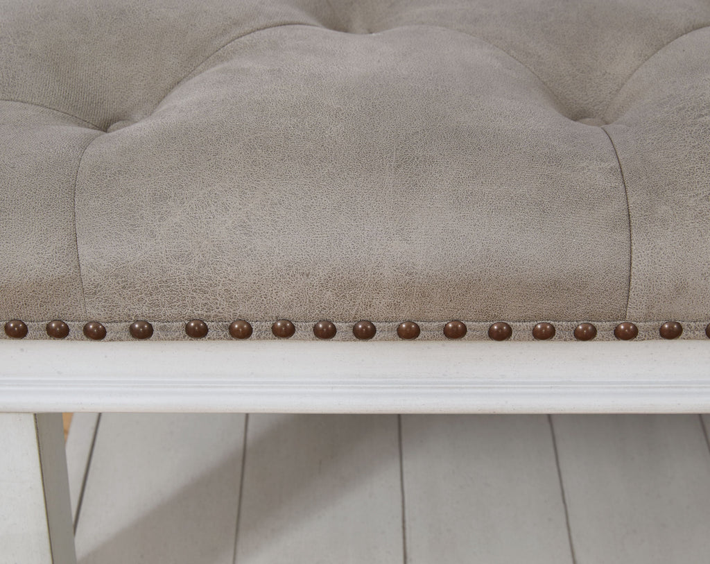Kanwyn - Uph Ottoman Cocktail Table - Whitewash by Unique Piece Furniture