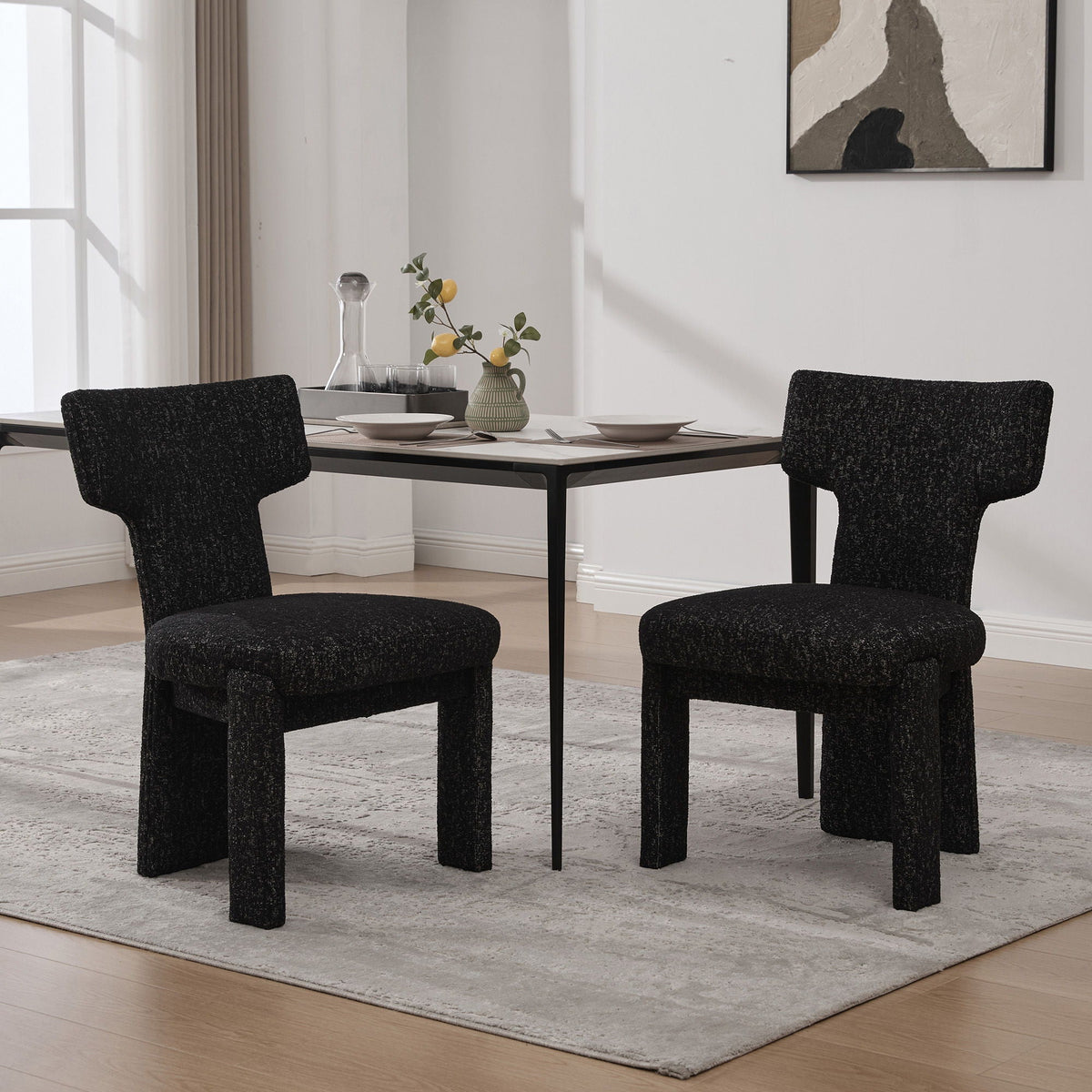 Armless Curved Back Accent Chairs by Unique Piece Furniture