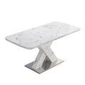 Modern Rectangle Dining Table With Stretchable TopAnd X Shape Legs by Unique Piece Furniture