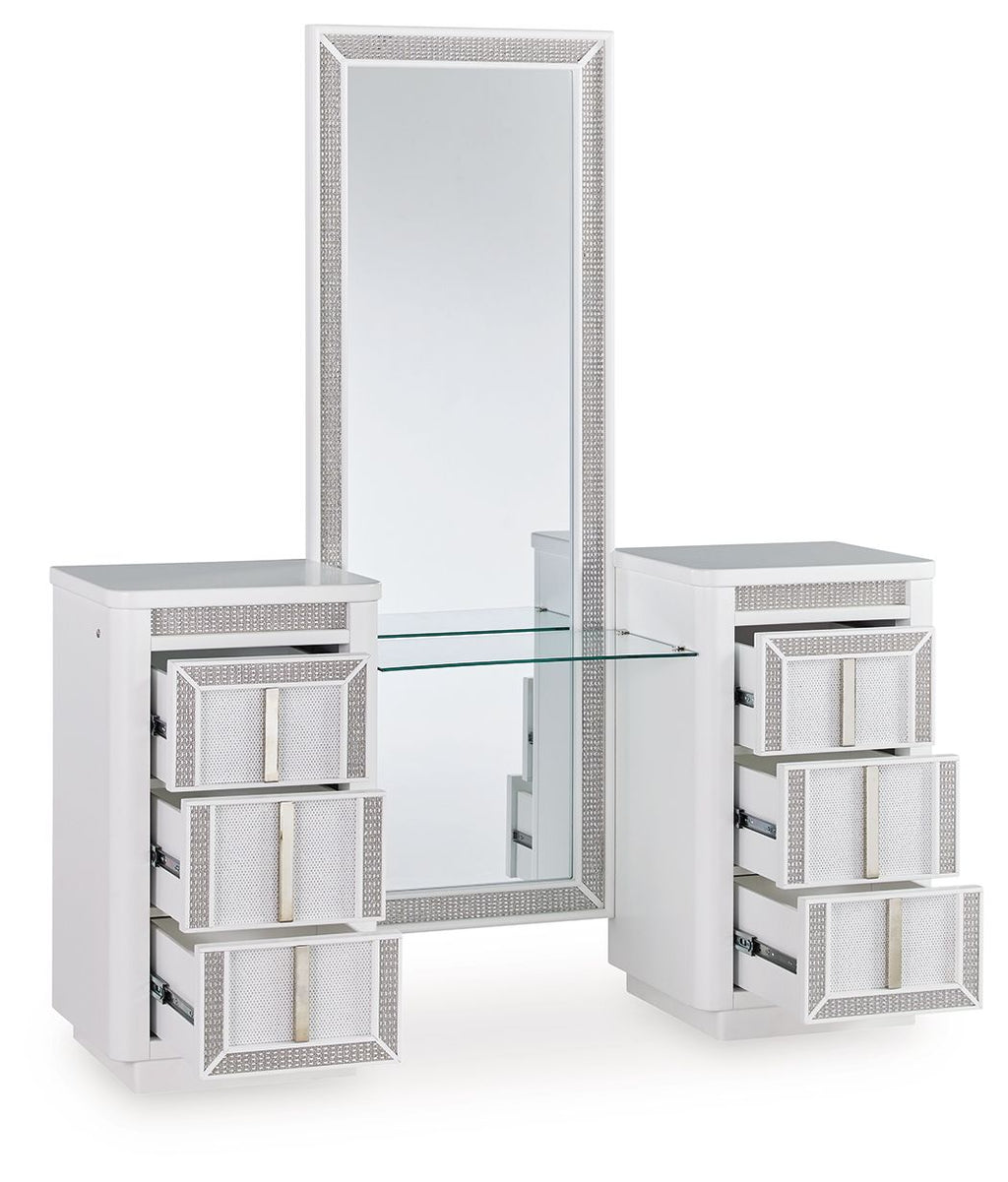 Chalanna - Vanity With Mirror - White by Unique Piece Furniture