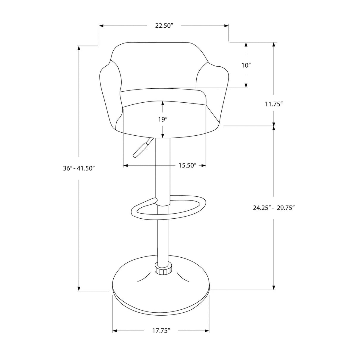 Swivel Stool Bar Height, Adjustable Versatile Seating, Contemporary & Modern by Unique Piece Furniture