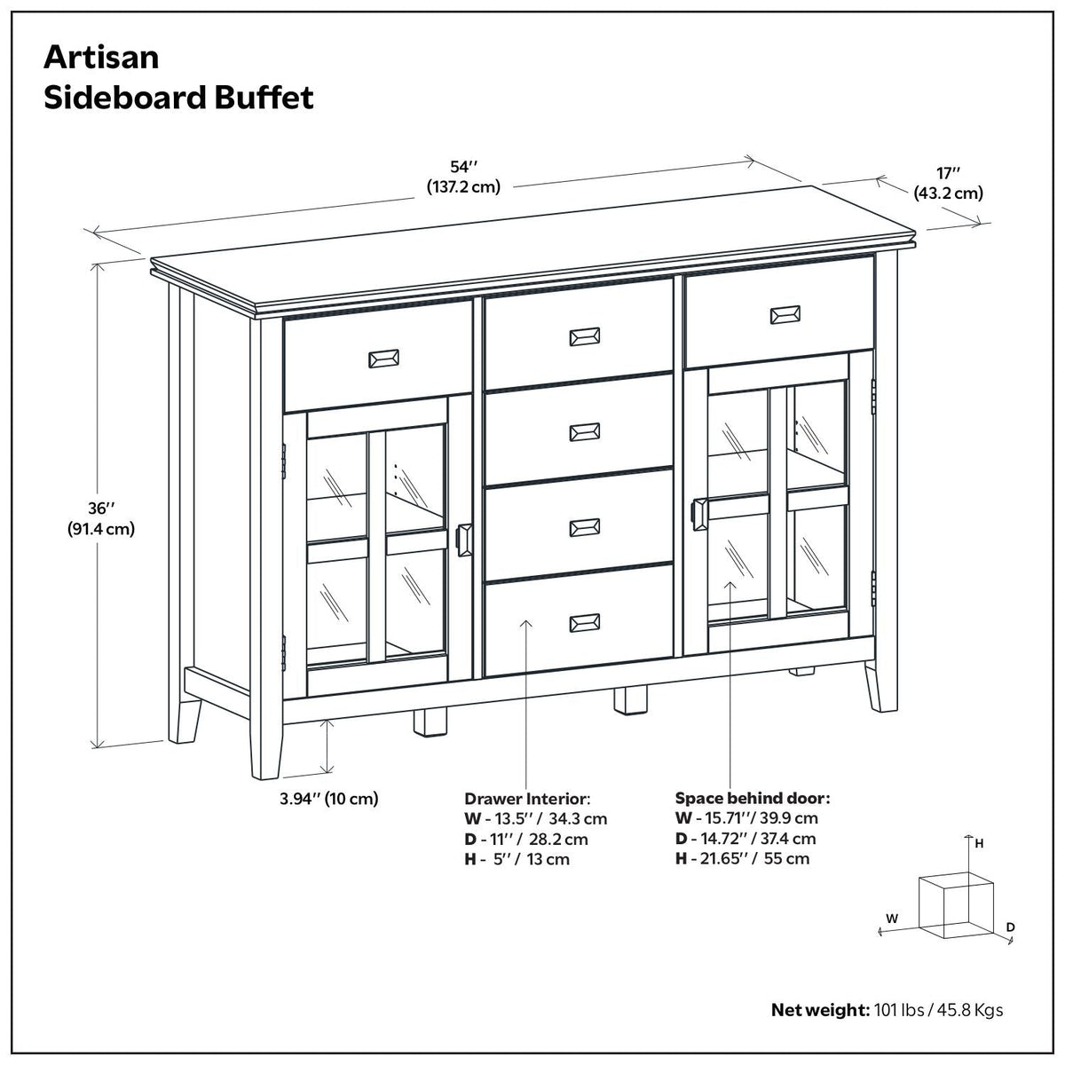 Artisan - Handcrafted Sideboard Buffet by Unique Piece Furniture
