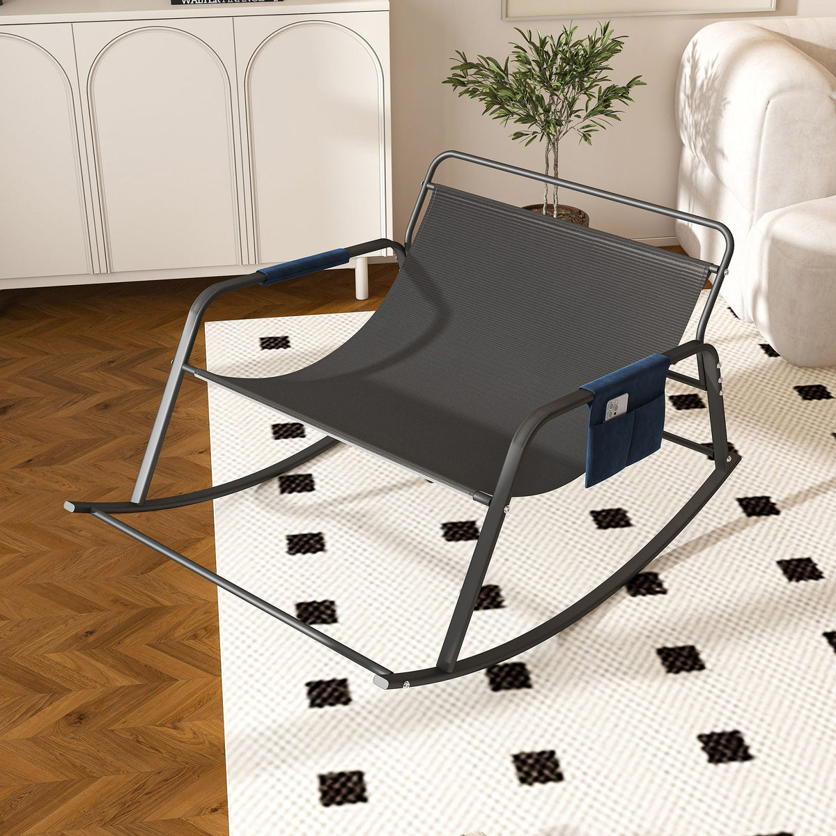 Rocking Chair With Storage, Cushions & Armrests by Unique Piece Furniture