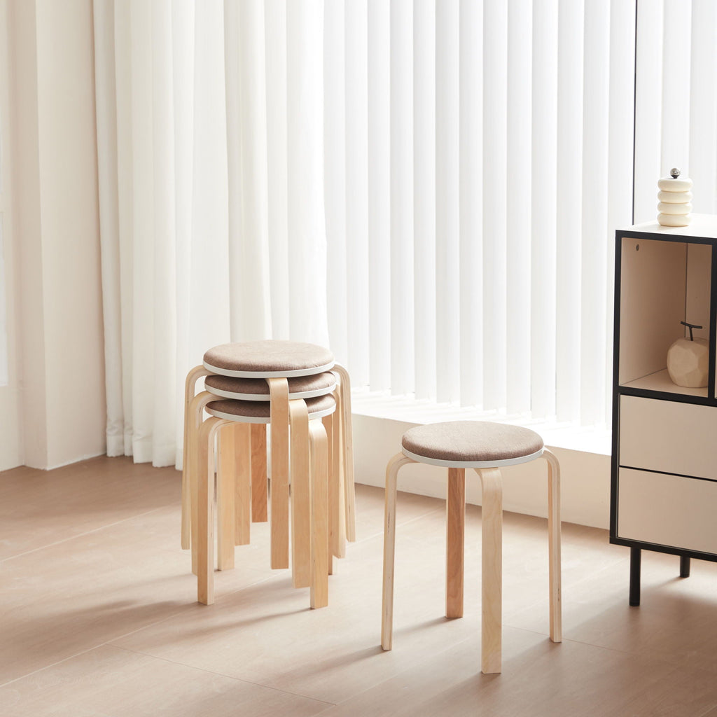 Stackable Round Backless Stools (Set of 4) by Unique Piece Furniture