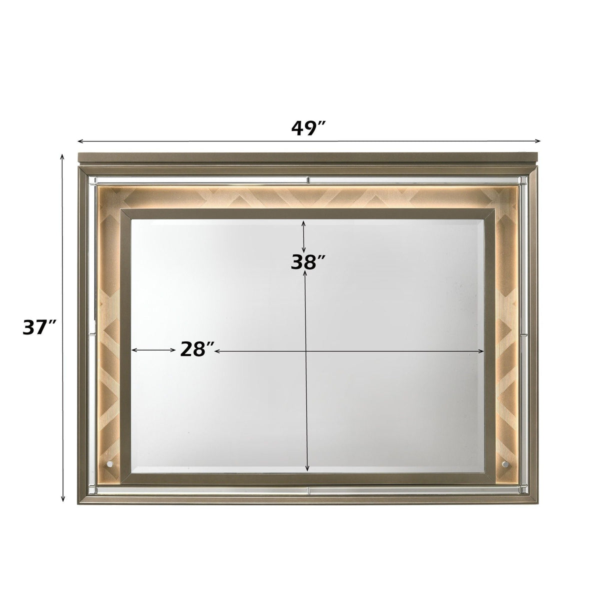 Skylar - Mirror With LED - Champagne by Unique Piece Furniture