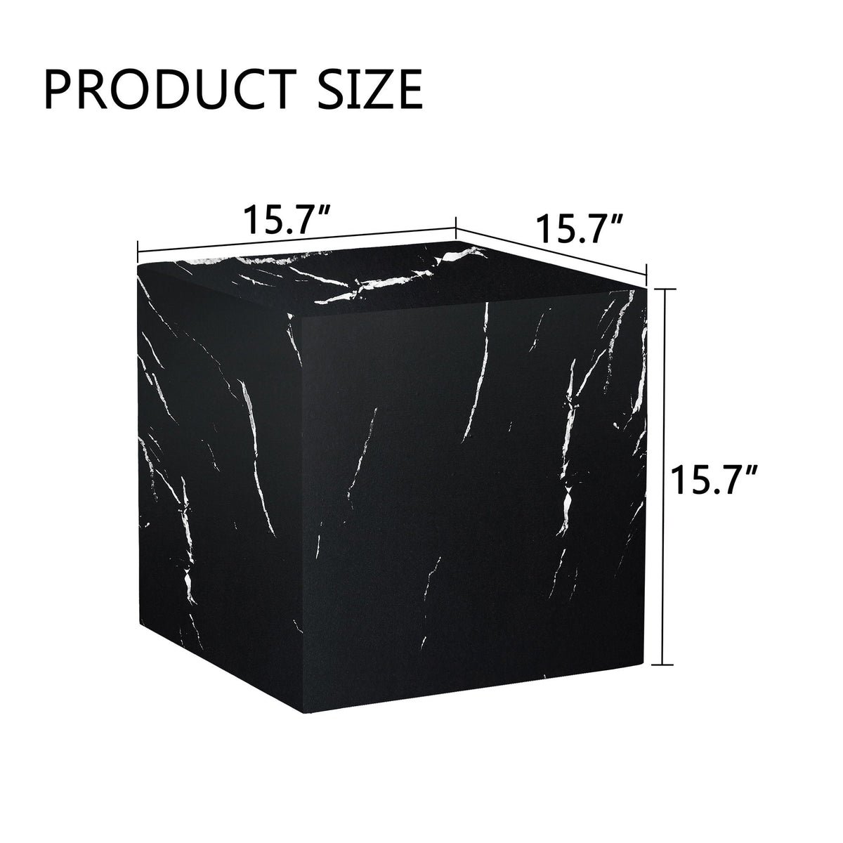 Luxurious Marble Texture Coffee Table Cube Design Elegant Living Room Accent - Black by Unique Piece Furniture