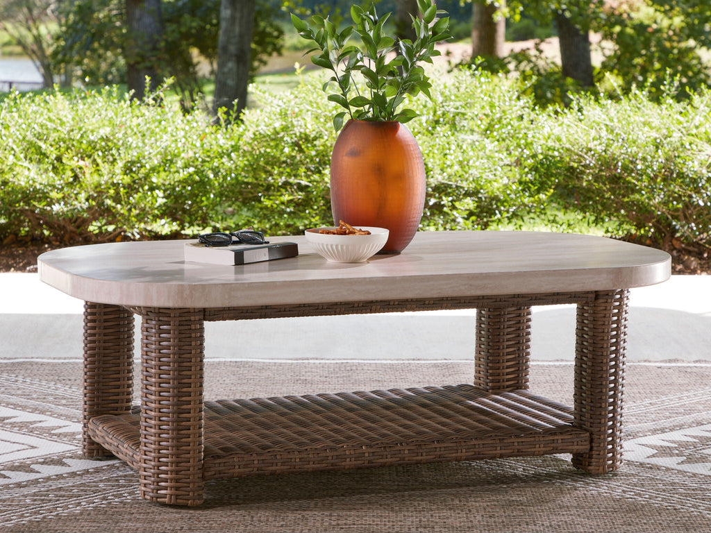 Dolan Creek - Rectangular Cocktail Table - Beige / Brown by Unique Piece Furniture
