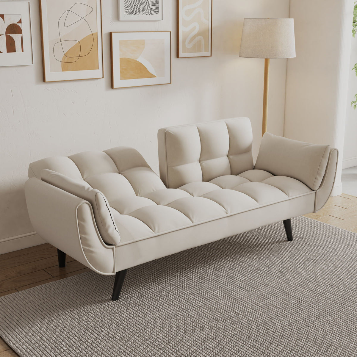 Sofa Soft Two Armrests Throw Pillow Pillow Comfortable Fit Apartment Bedroom Small Space by Unique Piece Furniture