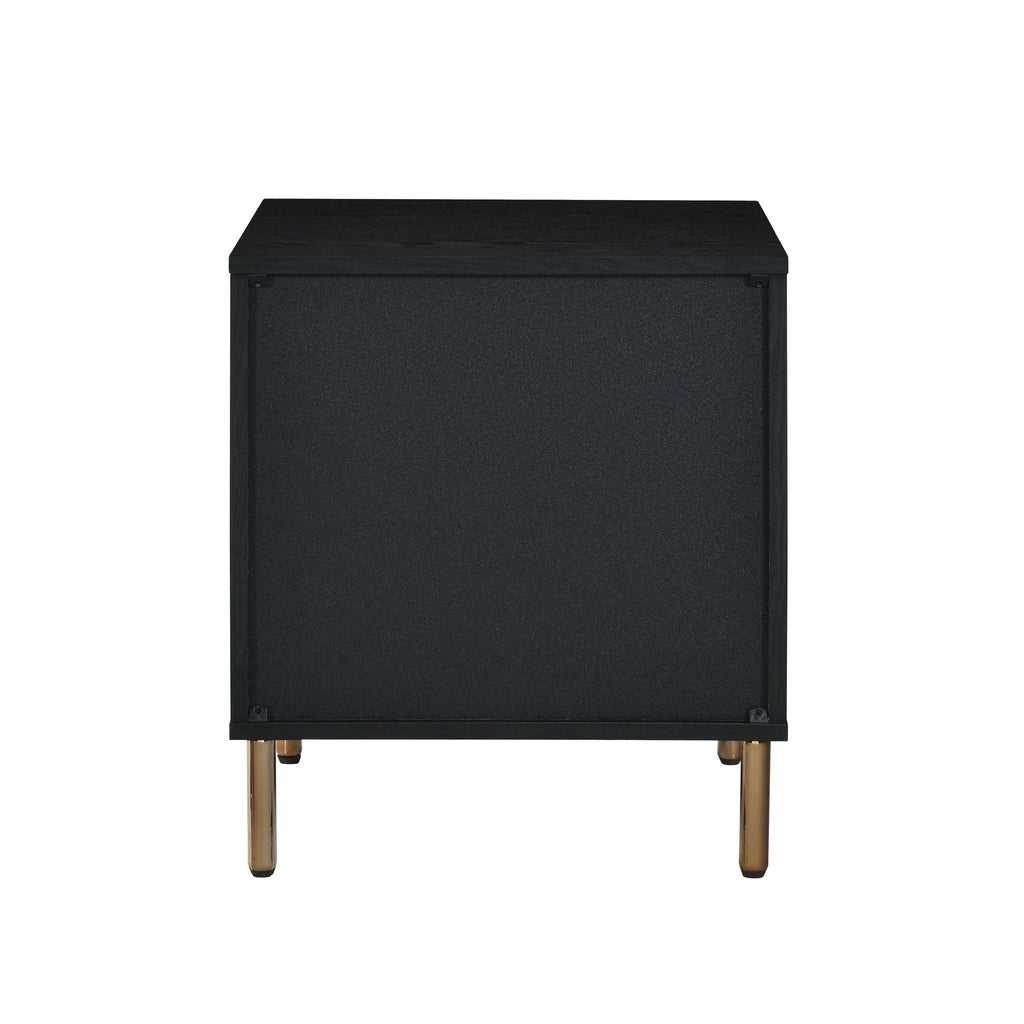 Myles - Nightstand - Black / Gold / Silver by Unique Piece Furniture