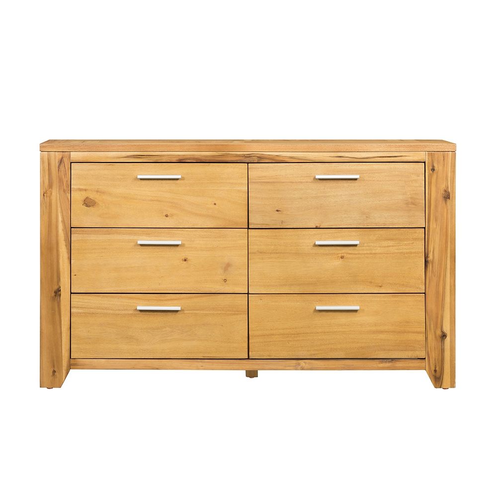 6 Drawer Dresser - Natural Wood / Brown by Unique Piece Furniture