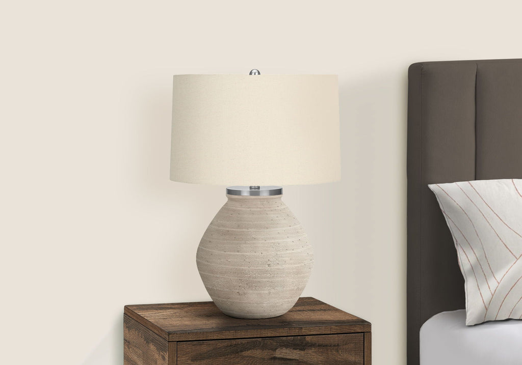 Lighting, Table Lamp, Concrete, Resin, Contemporary - Cream by Unique Piece Furniture