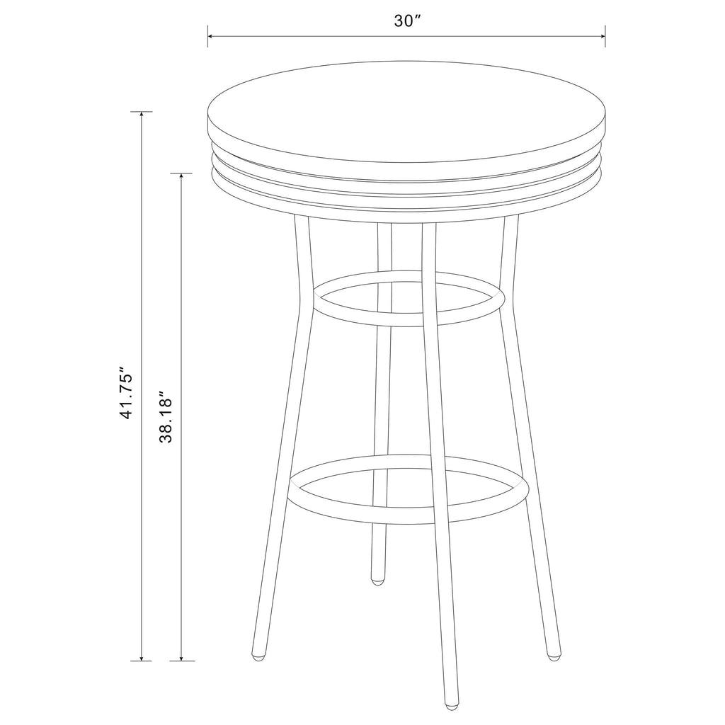 Retro 3-piece Round 1950s Bistro Pub Bar Table Set White by Unique Piece Furniture