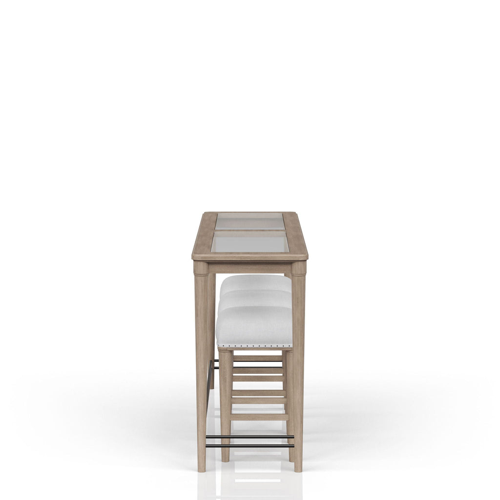 Glass Console Table With 3 Stools - Frosted by Unique Piece Furniture
