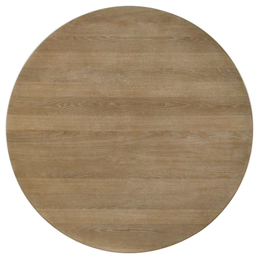 Adina 53-inch Round Wood Dining Table Distressed Light Brown by Unique Piece Furniture