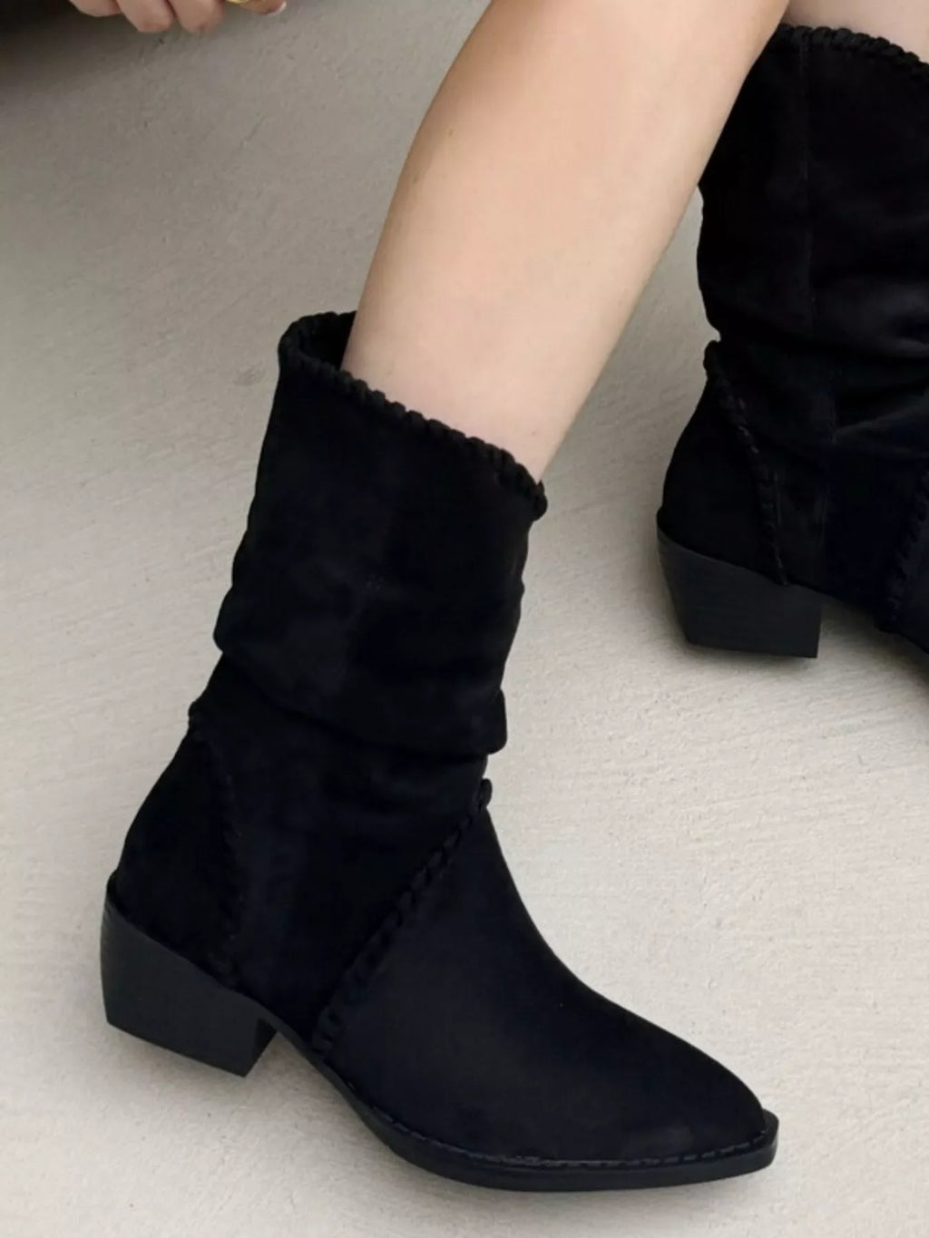 Point Toe Block Heels Boots by FitiqueFit