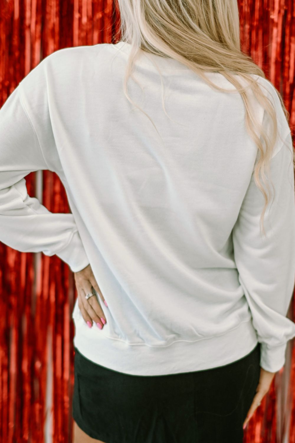 Valentine’s Day XOXO Glitter Round Neck Sweatshirt by Wild and Free Boutique